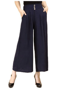 Women's Casual wide-leg Pants in noilcloth