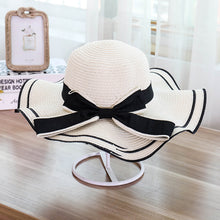 Load image into Gallery viewer, Women Wide Brim Straw Sun Hat Floppy Foldable Roll up Cap Beach Summer Hats
