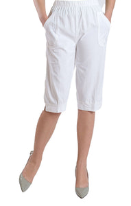 Women‘s Summer Casual Comfy Drawstring Beach Capri  Pants with Pockets