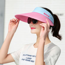 Load image into Gallery viewer, Sun Visor Hats Women Large Brim Summer UV Protection Beach Cap
