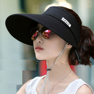 Sun Visor Hats Women Large Brim Summer UV Protection Beach Cap