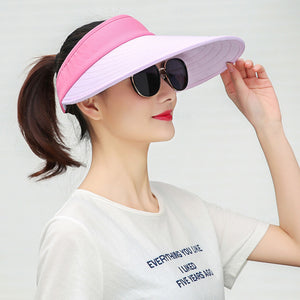 Sun Visor Hats Women Large Brim Summer UV Protection Beach Cap