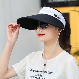 Sun Visor Hats Women Large Brim Summer UV Protection Beach Cap