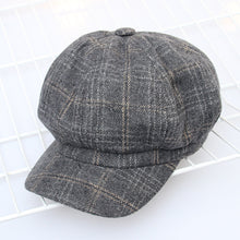 Load image into Gallery viewer, Women&#39;s Classic Newsboy cotton Caps  Visor  British style plaid Hat
