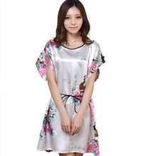 Load image into Gallery viewer, Women&#39;s tunic  crewneck  Batwing  Sleeve Peacock Kimono Nightgown pullover robe
