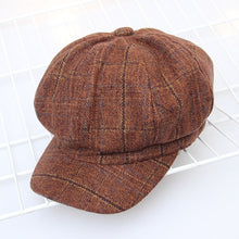 Load image into Gallery viewer, Women&#39;s Classic Newsboy cotton Caps  Visor  British style plaid Hat
