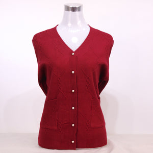 Women's solid  long sleeve V-neck open front button down cable cardigan knitted lightweight casual  sweater with pockets