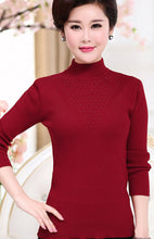 Load image into Gallery viewer, Women’s long sleeve mockneck slim sweater knitted pullover tops
