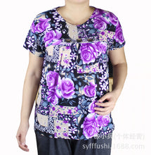 Load image into Gallery viewer, Women&#39;s Scoop neck Short Sleeve Loose Fit  floral print T-Shirt casual blouses
