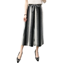 Load image into Gallery viewer, Women&#39;s summer Striped wide-leg Capri pants
