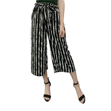 Load image into Gallery viewer, Women&#39;s summer Striped wide-leg Capri pants
