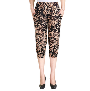 Women's Casual Boho Floral Print Yoga  Harem Lantern Capri loose Pants