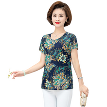 Load image into Gallery viewer, Women&#39;s Slim Fit  Short Sleeve Tunic Tops summer floral print Casual Blouse
