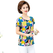 Load image into Gallery viewer, Women&#39;s Slim Fit  Short Sleeve Tunic Tops summer floral print Casual Blouse
