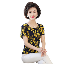 Load image into Gallery viewer, Women&#39;s Slim Fit  Short Sleeve Tunic Tops summer floral print Casual Blouse
