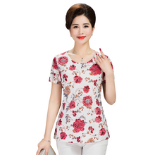 Load image into Gallery viewer, Women&#39;s Slim Fit  Short Sleeve Tunic Tops summer floral print Casual Blouse
