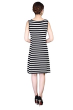 Load image into Gallery viewer, Women&#39;s scoop neck sleeveless stripe slim summer causal dresses
