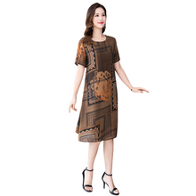 Load image into Gallery viewer, Women&#39;s scoop neck short sleeve  Brown or Burgundy loose dresses
