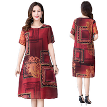 Load image into Gallery viewer, Women&#39;s scoop neck short sleeve  Brown or Burgundy loose dresses
