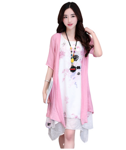 Fashion Dress, Cotton linen, Two piece dress