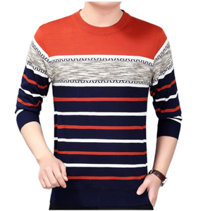 Pull ras du cou léger à manches longues pour hommes 