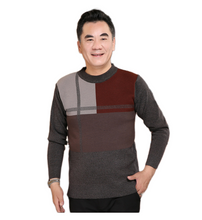 Load image into Gallery viewer, Men&#39;s long sleeve crewneck stylish Geometric patterns sweater knitted casual pullover tops
