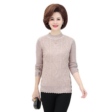 Load image into Gallery viewer, Women&#39;s long sleeve cable ruffle slim sweater knitted warm button hem &amp; cuff pullover tops
