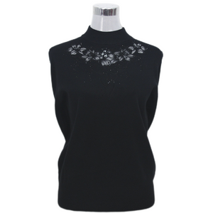 Women's lightweight long sleeve mock-neck sweaters, knitted  Pullover with hollow-carved design