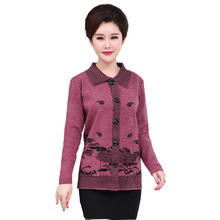 Load image into Gallery viewer, Women&#39;s lapel open front button down  Cardigan knitted lotus leaf jacket with pockets
