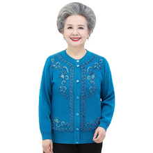 Load image into Gallery viewer, Women‘s  crewneck  Sequins embroidery  knitted cardigan  solid colors sweater
