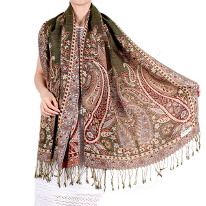 Winter warm double layer big paisley pattern scarves  wraps/ shawl