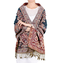 Load image into Gallery viewer, Winter warm double layer big paisley pattern scarves  wraps/ shawl
