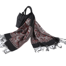 Load image into Gallery viewer, Women&#39;s warm pashmina paisley pattern Shawl Wrap Scarf w/Fringe
