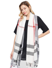 Load image into Gallery viewer, Pashmina Winter warm plaid  scarves Tartan  Wrap Shawl for Women
