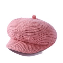 Charger l&#39;image dans la galerie, Visière solide pour femmes en tricot épais Chapeaux chauds en fourrure de lapin Casquettes de ski de neige Haut à pointes 
