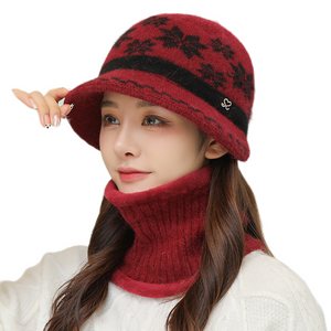 Winter knitting bucket  hats fuzzy fleece warm casual fisherman's cap