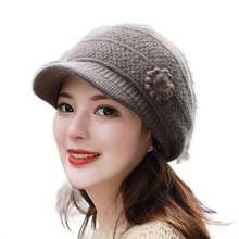 Load image into Gallery viewer, Winter&#39;s  fuzzy fleece warm Knitted  hats Rabbits fur solid colors caps,
