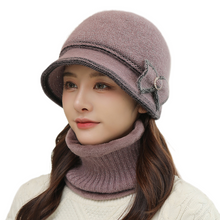 Load image into Gallery viewer, Winter knitting bucket  hats fuzzy fleece warm casual fisherman&#39;s cap with Bow-Tie
