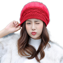 Load image into Gallery viewer, Women&#39;s Winter solid Warm Knit beanie Hat  knitted casual ski beret caps
