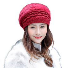 Load image into Gallery viewer, Women&#39;s Winter solid Warm Knit beanie Hat  knitted casual ski beret caps
