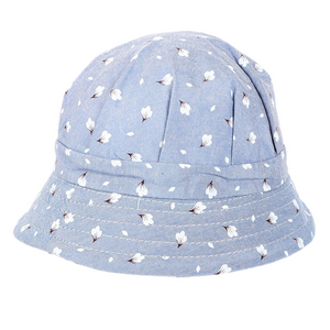 Women's  floral Flat Top Breathable  Hats  Bucket Hat Bordered  cotton Cap