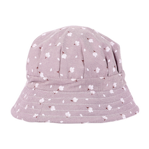 Women's  floral Flat Top Breathable  Hats  Bucket Hat Bordered  cotton Cap