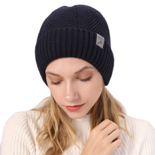 Load image into Gallery viewer, Unisex  Winter solid Beanie Hats Warm Fleece Lined Ski Caps
