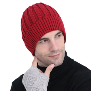 Unisex  Winter solid Beanie Hats Warm Fleece Lined Ski Caps