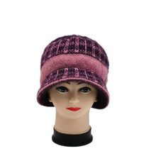 Load image into Gallery viewer, Women‘s solid  warm Bucket  Hat  knitted diamond lattice Pattern caps
