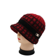 Load image into Gallery viewer, Women‘s solid  warm Bucket  Hat  knitted diamond lattice Pattern caps
