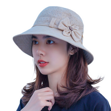 Load image into Gallery viewer, Women&#39;s  Sun Hats Cotton Bucket Wide Brim caps Beach Vacation Travel Accessories
