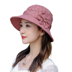 Women's  Sun Hats Cotton Bucket Wide Brim caps Beach Vacation Travel Accessories