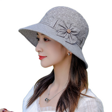 Load image into Gallery viewer, Women&#39;s  Sun Hats Cotton Bucket Wide Brim caps Beach Vacation Travel Accessories
