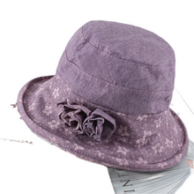 Load image into Gallery viewer, Women&#39;s  Sun Hats Cotton Bucket Wide Brim caps Beach Vacation Travel Accessories
